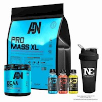 COMBO ADN NUTRITION - PRO MASS XL 3KG. VAINILLA + BCAA 540G FRUIT PUNCH +SHAKER