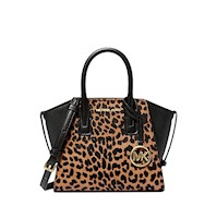Cartera Satchel de Cuero y pelo de becerro Michael Kors Avril