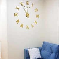 Reloj 3D Pared Grande Decorativo - Lucas Dorado