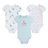 Pack de 3 Bodies Niña Celeste Cisne 6m