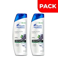 Dúo Pack Shampoo Head & Shoulders Purificación Capilar Carbón - Frasco 375 ML