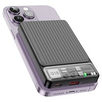 POWER BANK HOCO 10000MAH Q18 TOURER PD22.5W, MAGSFE WIRELESS - NEGRO