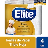 Papel Toalla Elite Triple Absorción 4 un