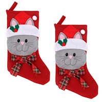 Packx2 Botas Navideñas para Colgar - Gato