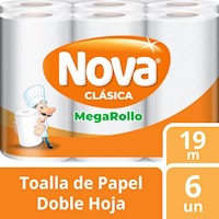 Papel Toalla Nova Clásico Megarollo 6 un