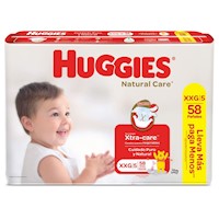 Pañal Huggies Bigpack Natural Care Talla XXG - Bolsa 58 UN