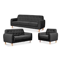 JUEGO DE SALA BRUSELLAS - GRIS OSCURO