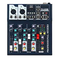 Mezclador de Audio Profesional EN VIVO de 4 Canales Bluetooth USB F-4A