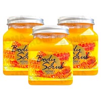 PACK 3 EXFOLIANTE CORPORAL BASE DE SAL DE MAR Y MIEL 500ML WOKALI