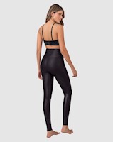 Legging con cierre de control en abdomen en imitación cuero