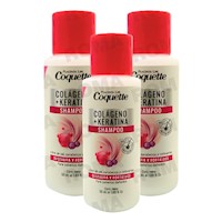 PACK 3 COQUETTE SHAMPOO COLAGENO 50ML PLACENTA LIFE