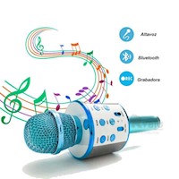 Microfono karaoke Azul Bluetooth/ USB/SD/ AUX