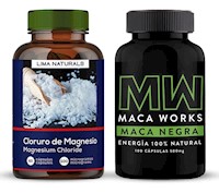 Cloruro de Magnesio 60 Cápsulas + Maca Negra 100 Cápsulas Maca Works