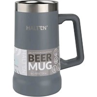 MUG CERVECERO STONE ACERO INOX HALTEN - GRIS