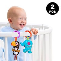 Set 2 Sonajas Colgante para bebe Tucán Elefante