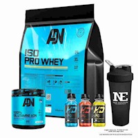 COMBO ADN NUTRITION - ISO PRO WHEY 3KG. COOKIE+ 100% GLUTAMINE ADN 500G +SHAKER