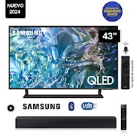 Televisor Samsung QLED Tizen OS Smart Tv 43 4K QN43Q65DAGXPE + Soundbar HW C400