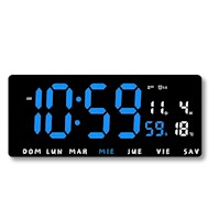 Reloj Despertador Inteligente Pantalla Grande Calendario Completo Celeste