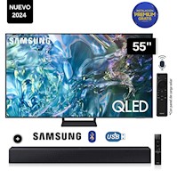 Televisor Samsung QLED Tizen OS Smart Tv 55 4K QN55Q65DAGXPE + Soundbar HW C400