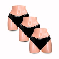 Pack x3 Bikini Sweet Cotton Negro