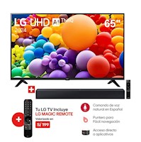 Televisor LG 65"  Led 4K UHD con ThinQ AI  65UT7300 + Soundbar HW B400F