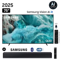 Televisor Samsung QLED 75 Visión AI Smart TV QN75Q7FAAGXPE + Soundbar HW C400