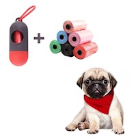 Cápsula Porta Bolsas para Desechos de Mascotas + 6 Bolsas para Excremento Perro