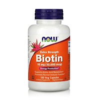 Biotina - Fortalecimiento Femenino 10mg (120 Cápsulas Veganas) - Now