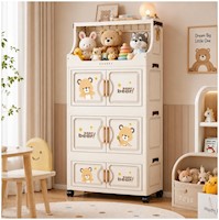 Armario Organizador de Juguetes Infantil Multifuncional Plegable 104x60x29cm