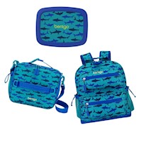 Set Bentgo Mochila Escolar, Lonchera y Porta Lonchera - Tiburones