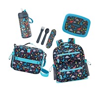 Set Bentgo Mochila Escolar, Lonchera, Porta Lonchera, Cubiertos y Tomatodo - Din