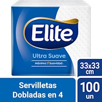 Servilleta Elite Dobladas En 4 Blanca 100 un