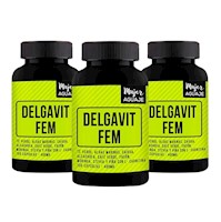 Pack 03 Frascos Delgavit Fem 400mg Mujer Aguaje Cápsulas