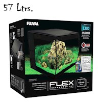 Acuario Fluval Flex Kit de 57 litros, con cristal frontal concavo, Hagen