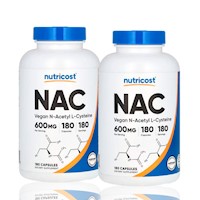 Nac 600Mg N-Acetyl L-Cysteine Nutricost 180 Caps Pack X2