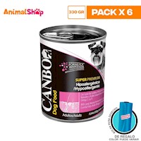 Canbo Pate Perro Adulto Hipoalergenico Lta 330Gr X 6 Un