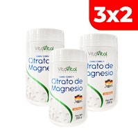 3x2 VitaVital Citrato de Magnesio sabor naranja - Frasco 250 G