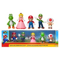 Super Mario Pack de 5 Figuras Mario y sus Amigos de 6.5 Cm