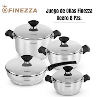 Juego de Olla Finezza Acero Inoxidable 8 Piezas FZ-1004TS-IN