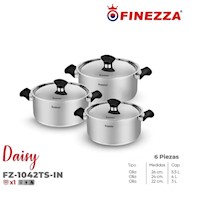 Juego Ollas de Acero 6 Pzas Finezza FZ-1042TS-IN