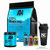 COMBO ADN NUTRITION - 100% WHEY PRO 5 KG. VAINILLA + BCAA 540GR MANZANA +SHAKER