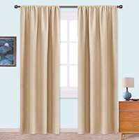 Cortinas opacas color beige/2 unidades. Marca NICETOWN