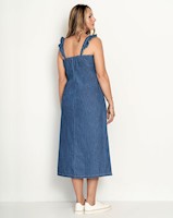 Vestido midi tipo denim