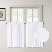 Cortinas transparentes para dormitorio, 2 paneles blancos