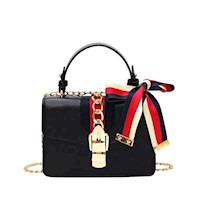 Makeway - Cartera de mano para mujer de lujo con bufanda - Negro