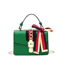 Makeway - Cartera de mano para mujer de lujo con bufanda - Verde