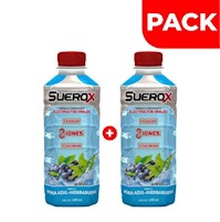 Dúo Pack Suerox Sabor Mora Azul y Hierbabuena- Frasco 630 Ml