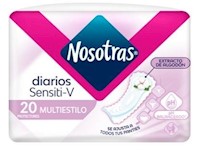 Nosotras Diarios Multiestilo Sensiti-V - Caja 20 UN