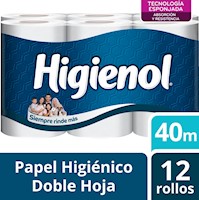 Papel Higiénico Higienol Tecnología Esponjada 12 un 40 mts