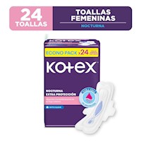 Kotex Toalla Higiénica Nocturna Extra Protección - Bolsa 24 UN